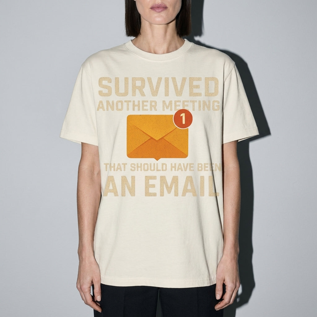 survived another meeting Premium Shirt — Ivory Model Zoom Hero