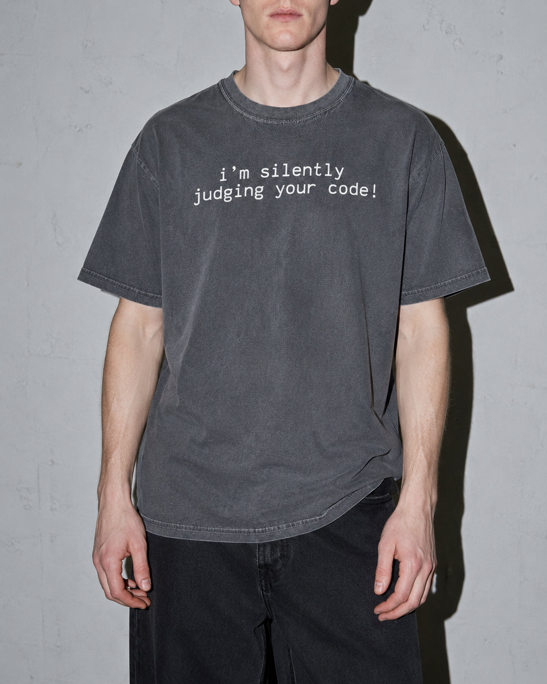 i'm silently judging your code Premium Shirt — Pepper Model Zoom Hero