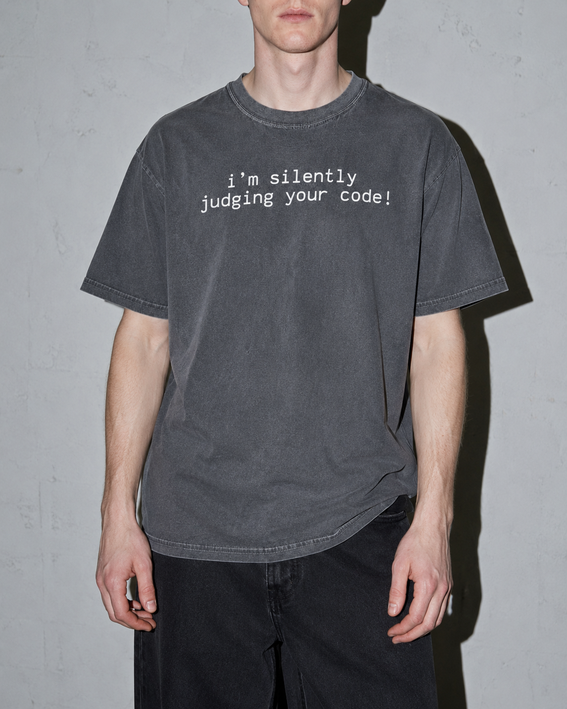 i'm silently judging your code Premium Shirt — Pepper Model Zoom Hero