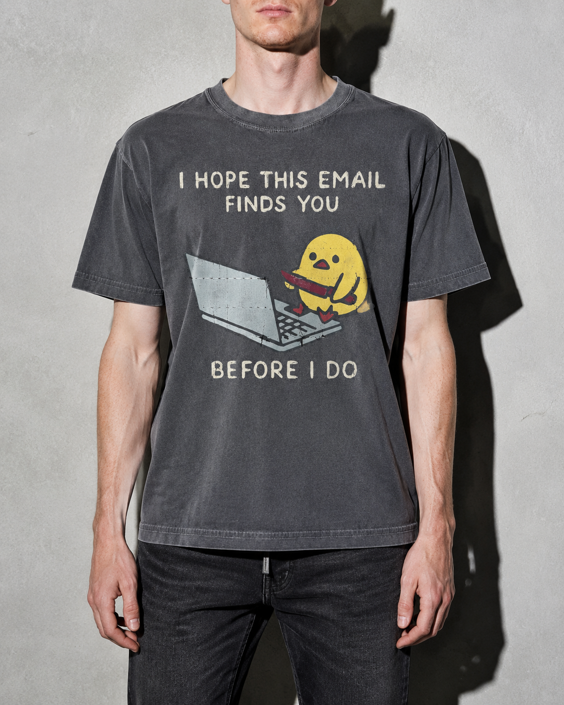 I Hope This Email Finds You Before I Do Premium Shirt — Pepper Model Zoom Hero
