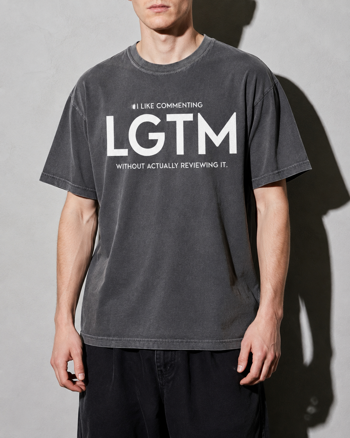LGTM Premium Shirt — Pepper Model Zoom Hero