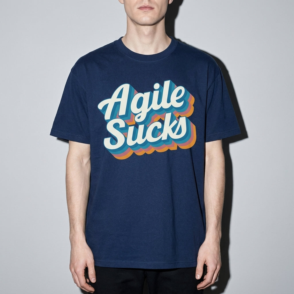 agile sucks Premium Shirt — True Navy Model Zoom Hero