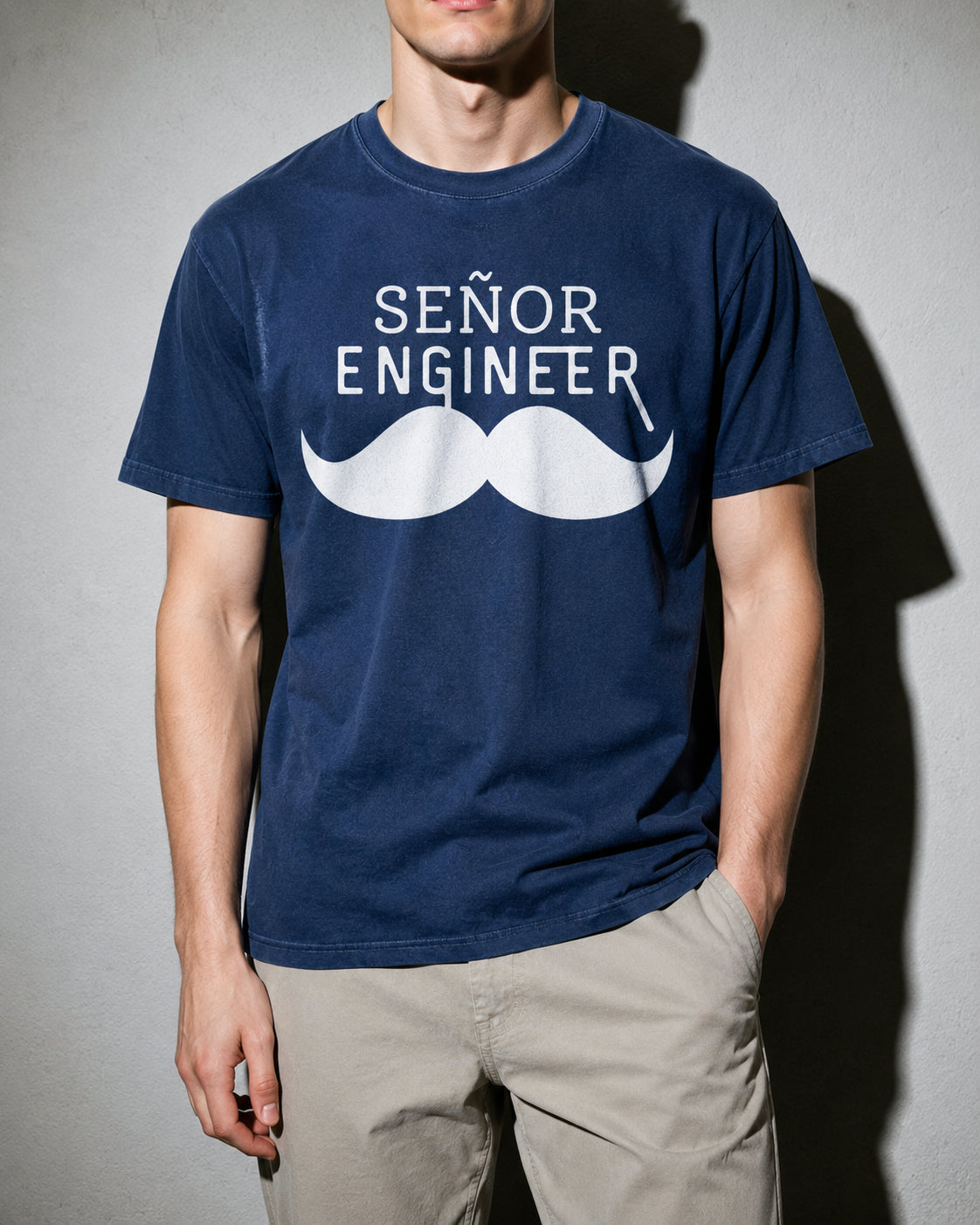 Senyor Engineer Premium Shirt — True Navy Model Zoom Hero