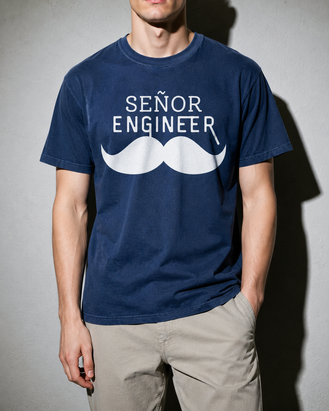 Senyor Engineer Premium Shirt — True Navy Model Zoom Hero