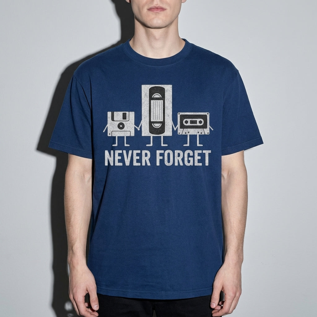 never forget Premium Shirt — True Navy Model Zoom Hero