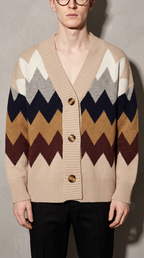 Code Culture catalog | diamond-sweater-knit-cardigan | khaki | zoom detail