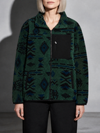 Code Culture catalog | mens-fleece-lined-outdoor-liner-polar-fleece-warm-jacket | dark-green | zoom detail