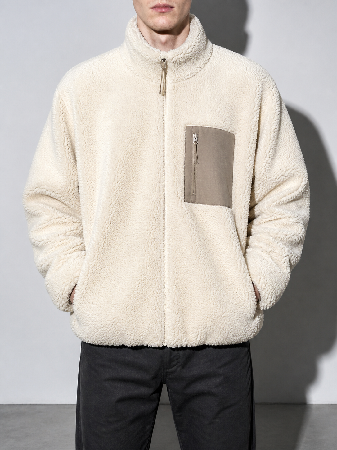 Code Culture catalog | jacket-warm-polar-fleece-jacket | purplish-red | zoom detail