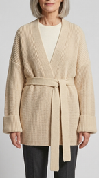 Code Culture catalog | cashmere-belt-knitted-cardigan-jacket | light-khaki | zoom detail