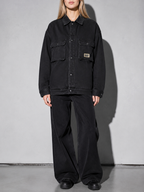Code Culture catalog | motorcycle-loose-workwear-warm-jacket | color-black | zoom detail