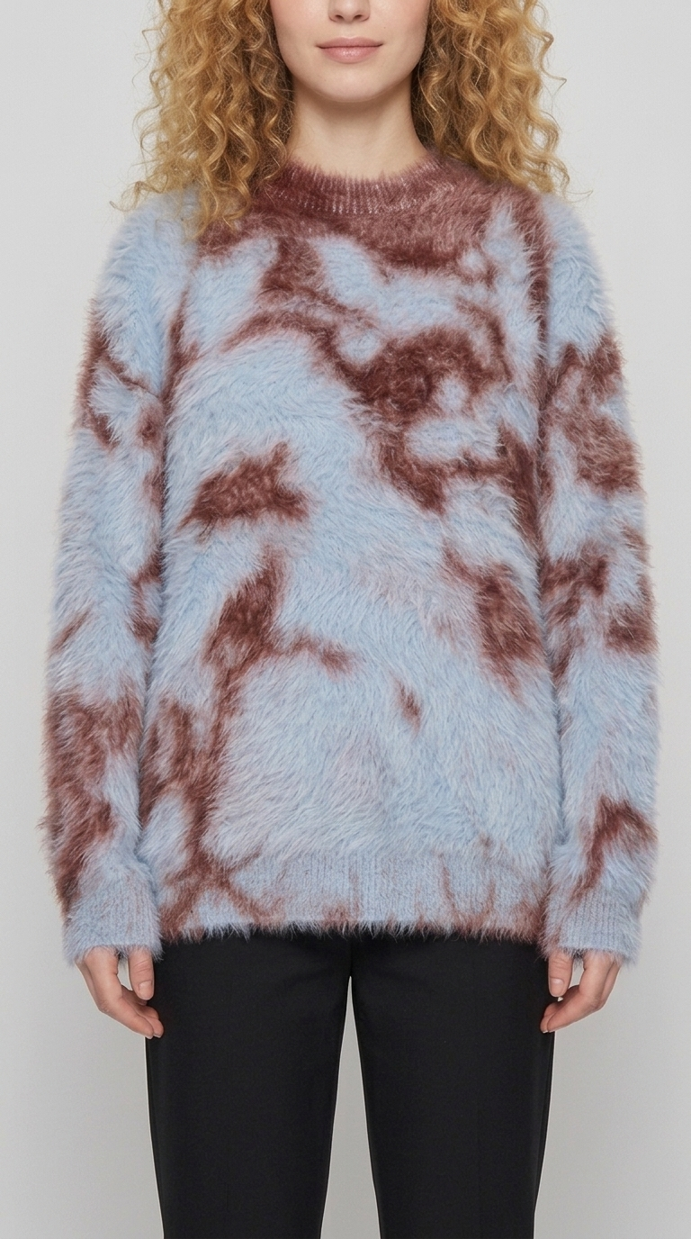 Code Culture catalog | retro-atmosphere-design-loose-sweater-sweater | purple | zoom detail