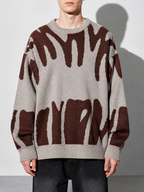 Code Culture catalog | mens-round-neck-sweater-sweater | brown | zoom detail
