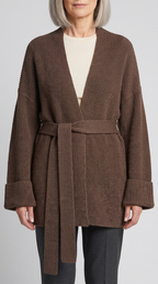 Code Culture catalog | cashmere-belt-knitted-cardigan-jacket | brown | zoom detail