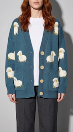 Code Culture catalog | lazy-knit-cardigan | blue | zoom detail