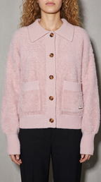 Code Culture catalog | imitation-mink-cashmere-sweater-cardigan | pink | zoom detail