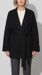Code Culture catalog | cashmere-belt-knitted-cardigan-jacket | black | zoom detail