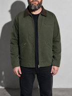 Code Culture catalog | american-workwear-retro-lapel-jacket | color-army-green | zoom detail