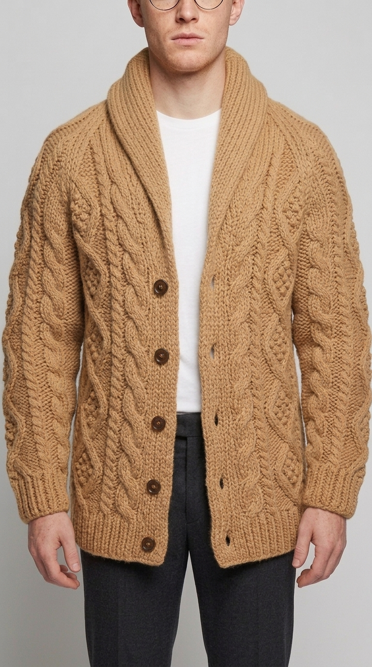 Code Culture catalog | button-rope-cardigan | khaki | zoom detail