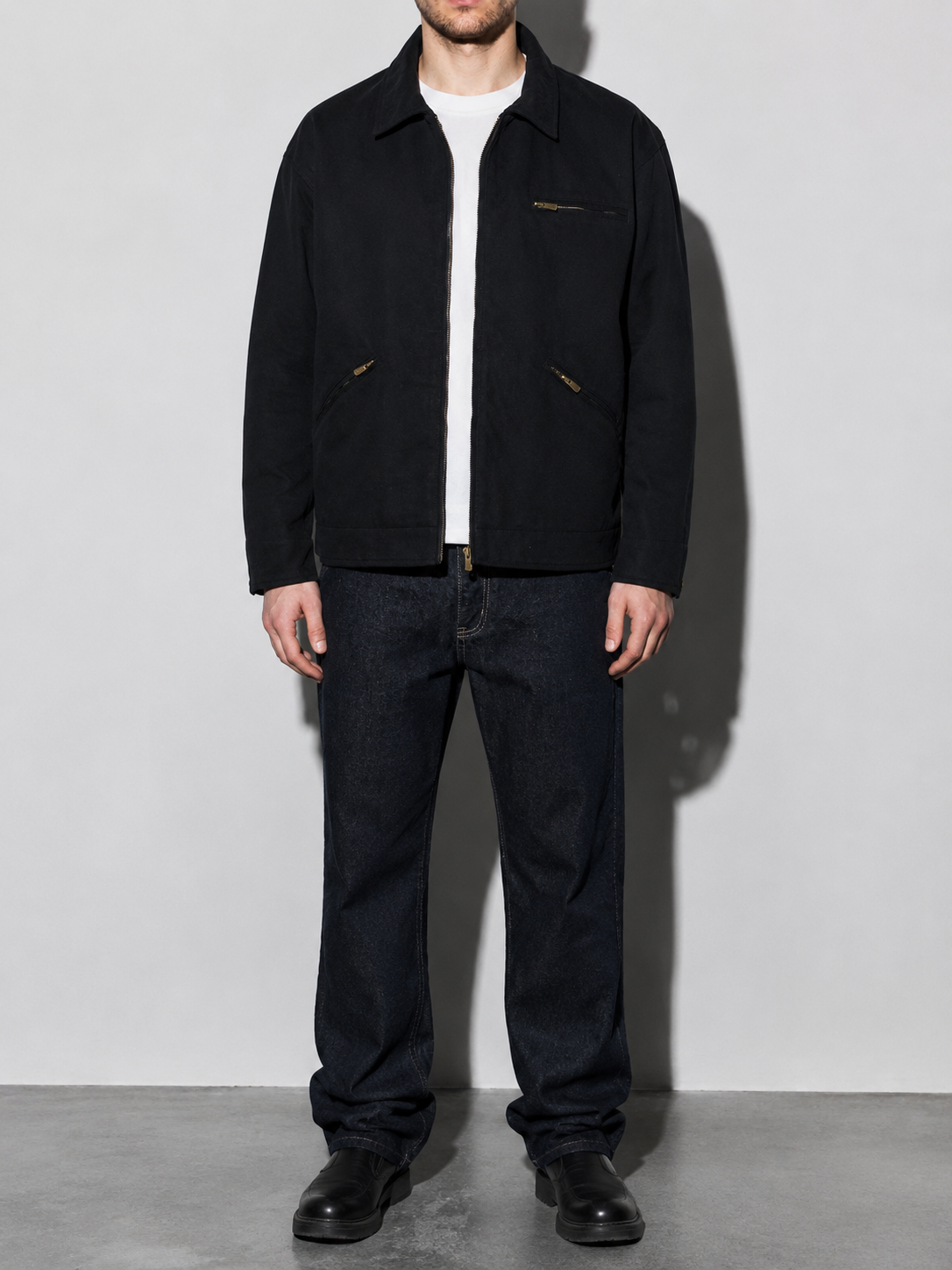 Code Culture catalog | american-workwear-retro-lapel-jacket | color-black | zoom detail