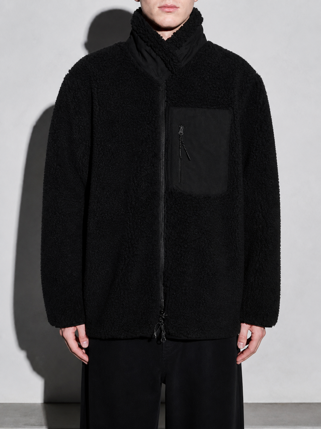 Code Culture catalog | jacket-warm-polar-fleece-jacket | black | zoom detail