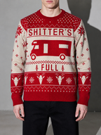 Code Culture catalog | pullover-crewneck-jacquard-christmas-sweater | red | zoom detail