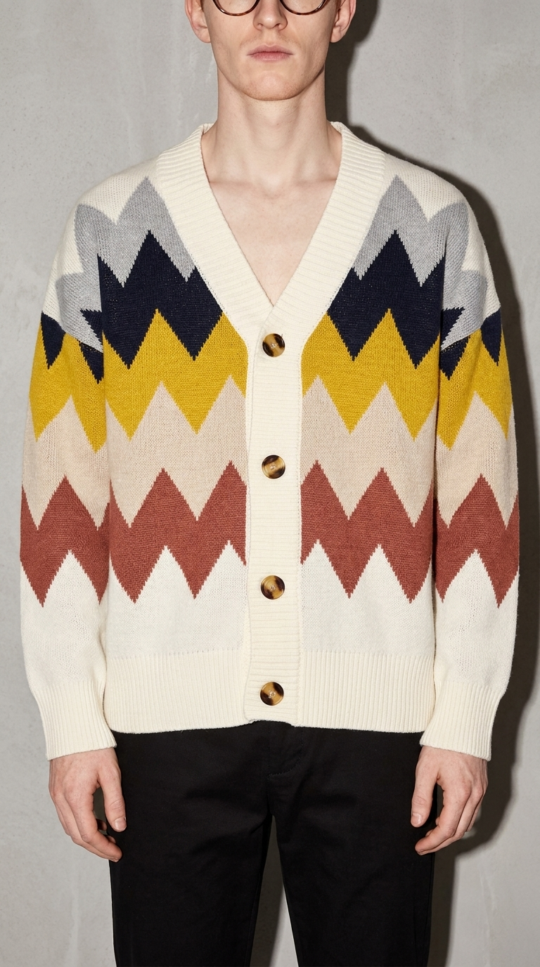 Code Culture catalog | diamond-sweater-knit-cardigan | white | zoom detail
