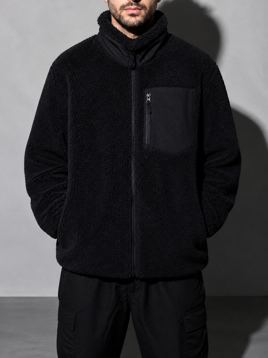 Code Culture catalog | jacket-warm-polar-fleece-jacket | navy-blue | zoom detail