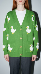 Code Culture catalog | lazy-knit-cardigan | green | zoom detail