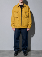 Code Culture catalog | motorcycle-loose-workwear-warm-jacket | color-yellow | zoom detail