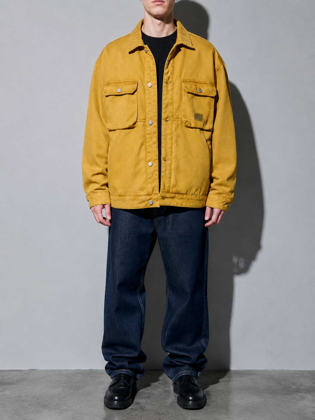 Code Culture catalog | motorcycle-loose-workwear-warm-jacket | color-yellow | zoom detail