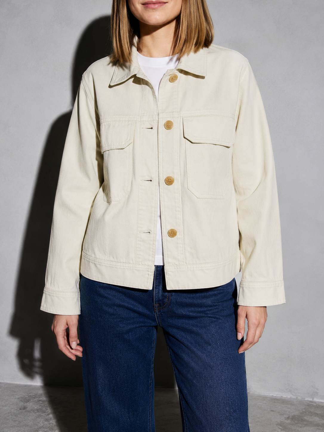 Code Culture catalog | korean-style-lapel-loose-temperament-leather-jacket | color-beige | zoom detail