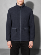Code Culture catalog | mens-fleece-lined-thickened-lamb-wool-fleece-jacket | blue | zoom detail