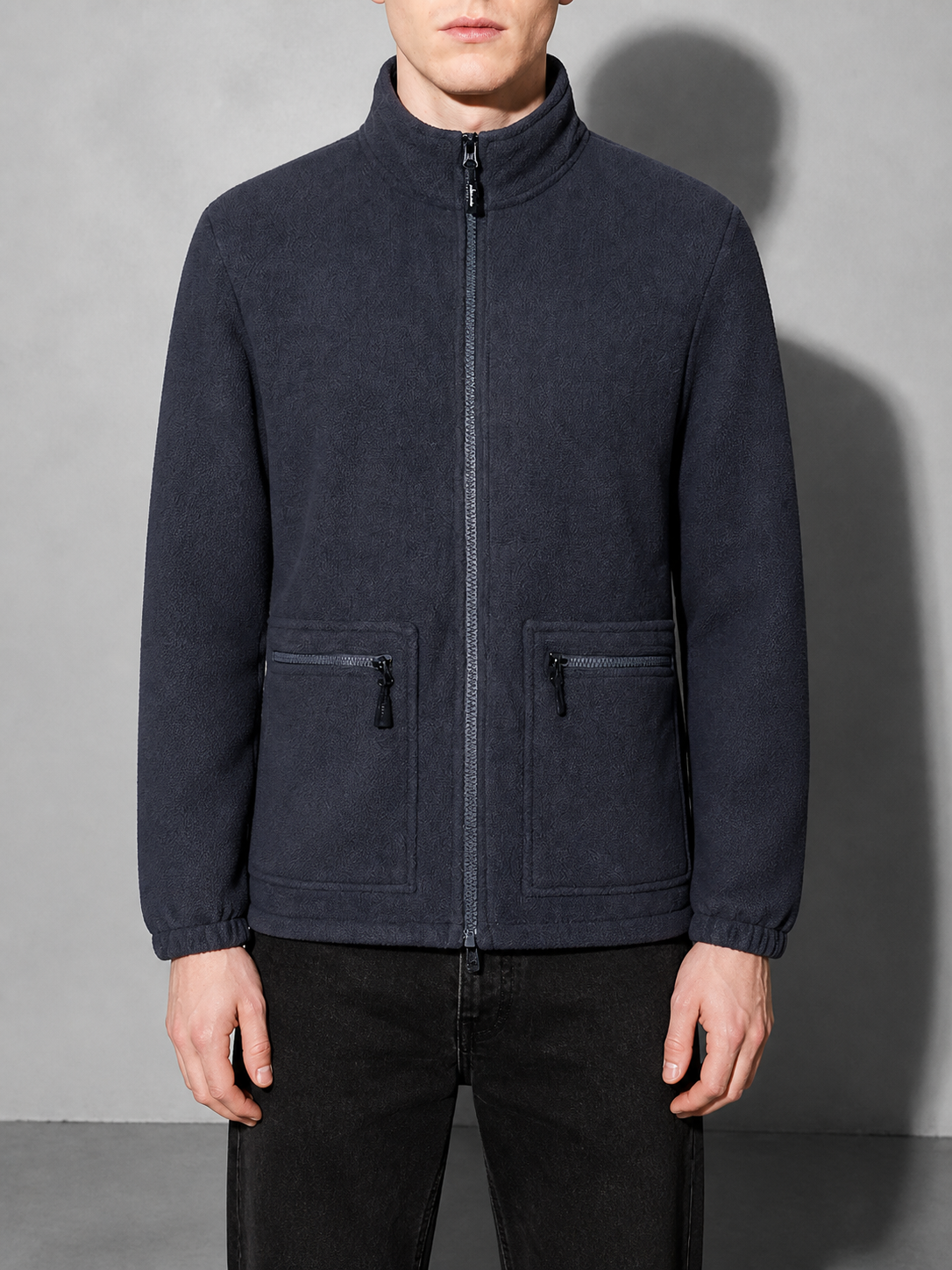 Code Culture catalog | mens-fleece-lined-thickened-lamb-wool-fleece-jacket | blue | zoom detail