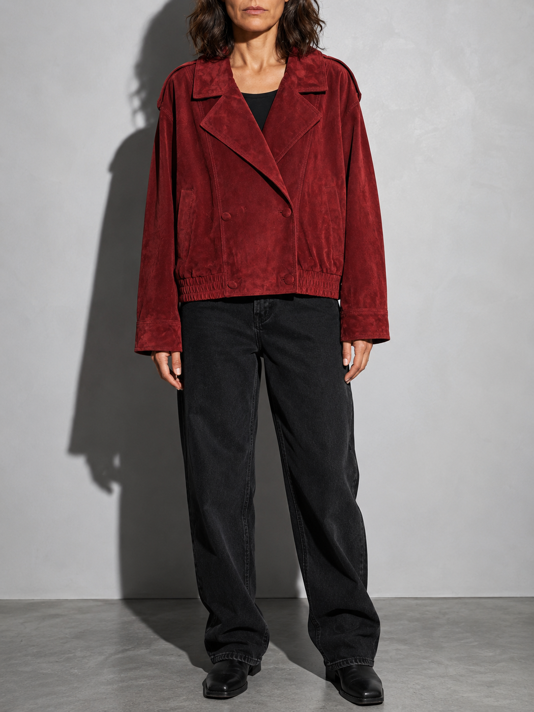 Code Culture catalog | new-autumnwinter-suede-jacket-for-women | color-brick-red | zoom detail