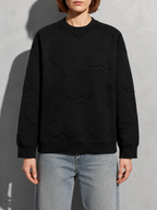 Code Culture catalog | solid-color-jacquard-thermal-sweater | black | zoom detail