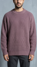 Code Culture catalog | loose-knit-sweater-thickened-bottoming-sweater | purple | zoom detail