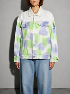 Code Culture catalog | tie-dye-splash-ink-lapel-jacket-loose-college-style-couple-all-match-blouse-short-jacket | color-green | zoom detail