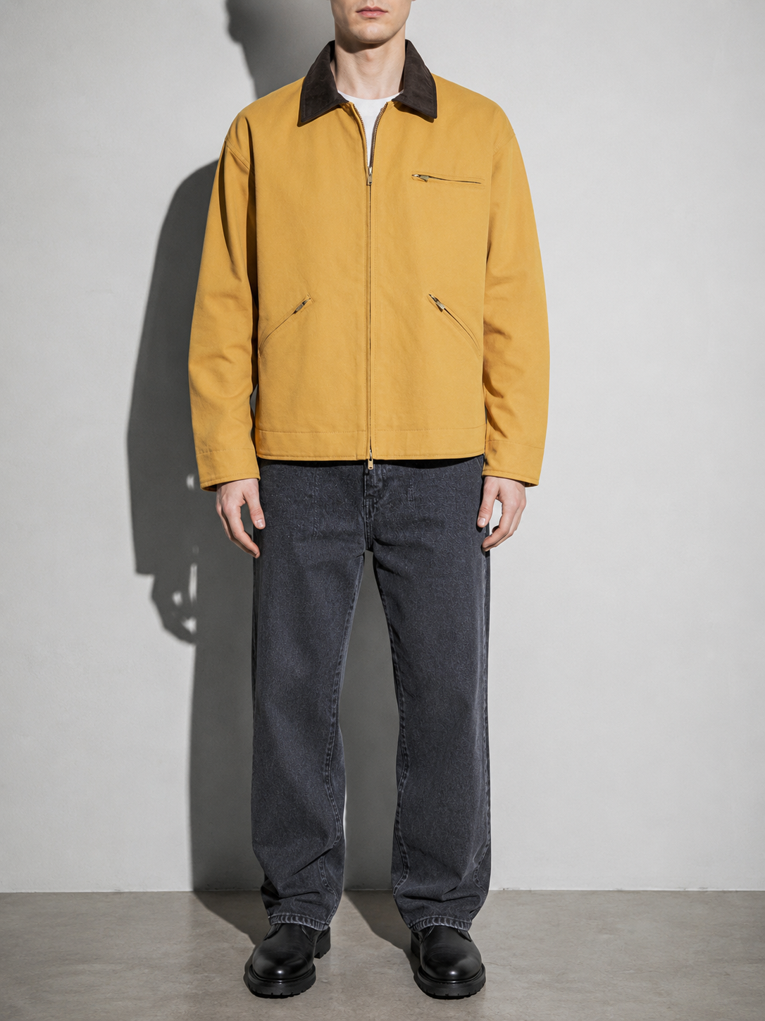 Code Culture catalog | american-workwear-retro-lapel-jacket | color-khaki | zoom detail