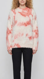 Code Culture catalog | retro-atmosphere-design-loose-sweater-sweater | pink | zoom detail