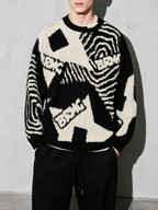 Code Culture catalog | mens-jacquard-sweater-casual-top | black | zoom detail