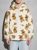 Code Culture catalog | retro-bear-printed-ancient-sweater | white | zoom detail
