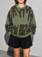Code Culture catalog | mens-round-neck-sweater-sweater | emerald-green | zoom detail