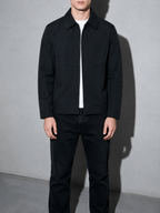 Code Culture catalog | cool-minimalism-lapel-mens-workwear-jacket | color-black | zoom detail