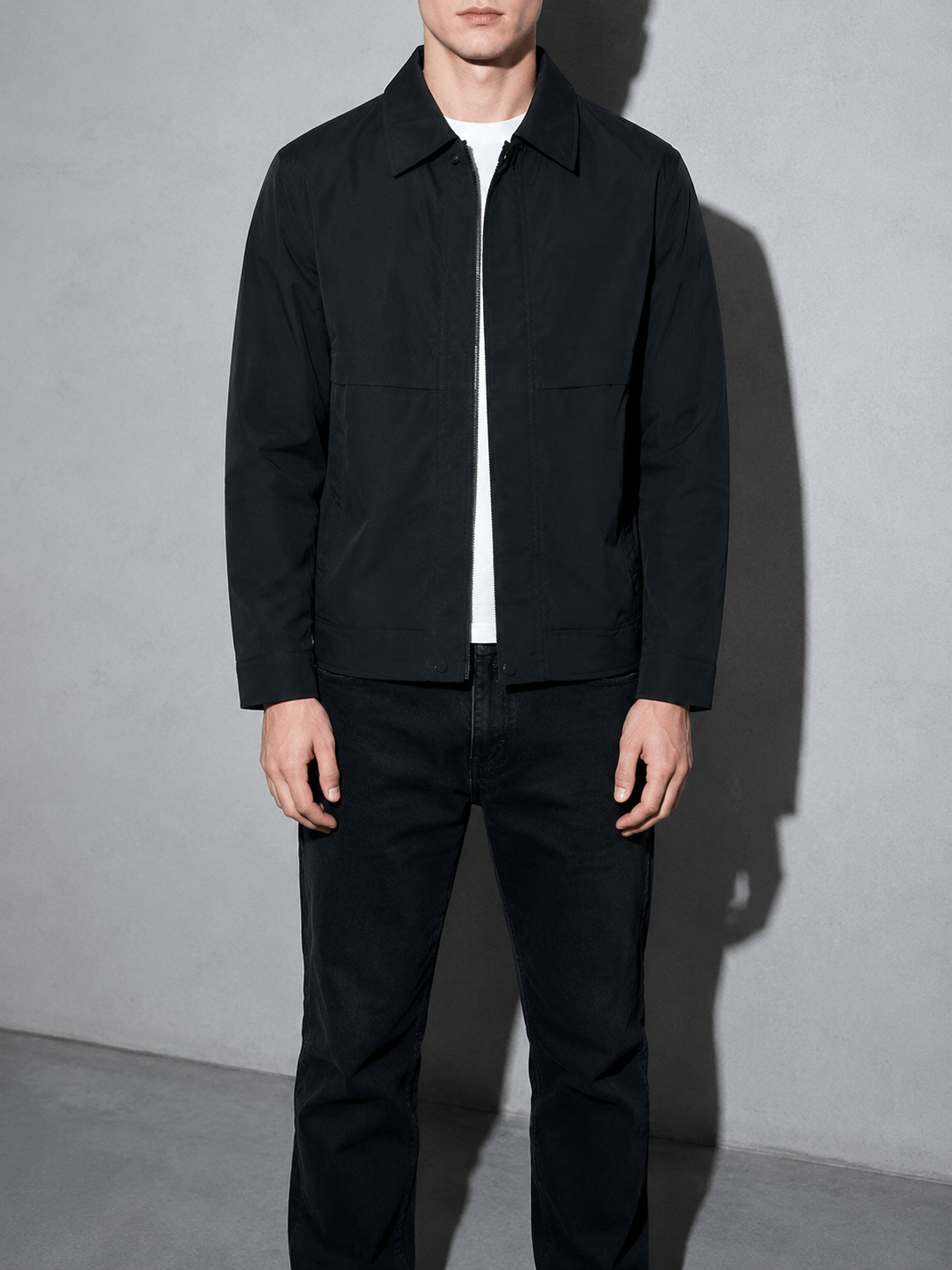 Code Culture catalog | cool-minimalism-lapel-mens-workwear-jacket | color-black | zoom detail