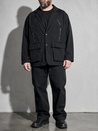 Code Culture catalog | loose-fitting-niche-design-workwear-jacket | color-black | zoom detail