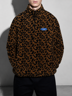 Code Culture catalog | oversized-stand-collar-jacket-lamb-fleece-sweater-fleece-top | 3518brown | zoom detail