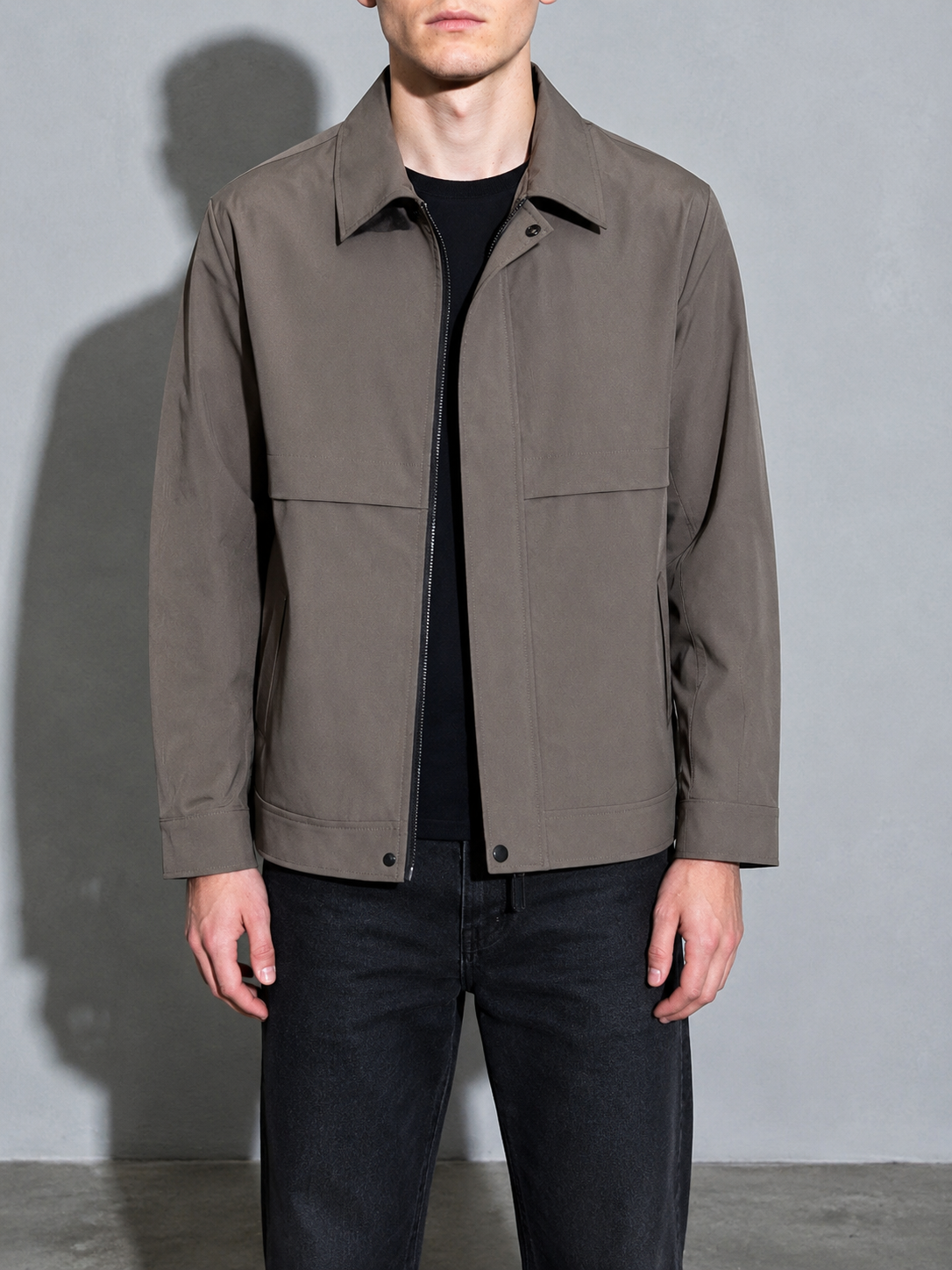 Code Culture catalog | cool-minimalism-lapel-mens-workwear-jacket | color-coffee-color | zoom detail