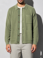 Code Culture catalog | high-density-sweater-shirt-collar-long-sleeve | green | zoom detail