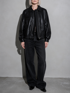 Code Culture catalog | brown-brown-autumn-trendy-leather-jacket | color-black | zoom detail