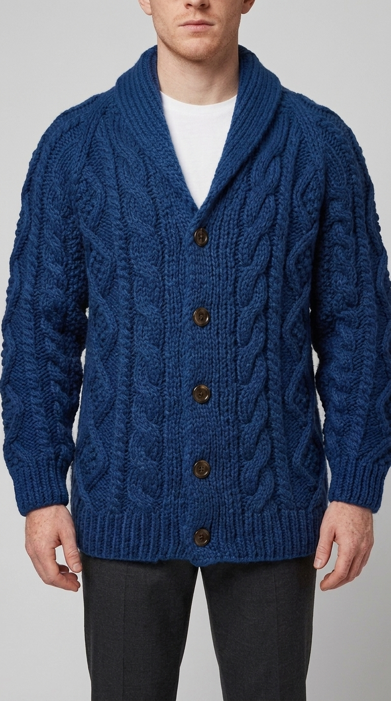 Code Culture catalog | button-rope-cardigan | navy-blue | zoom detail